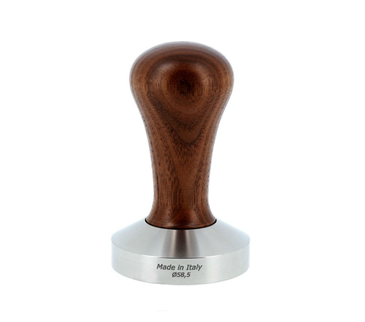 Tamper with Italian walnut handle 58.5mm - flat